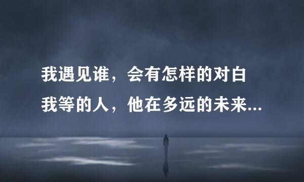 我遇见谁，会有怎样的对白 我等的人，他在多远的未来 这是哪首歌的歌词？