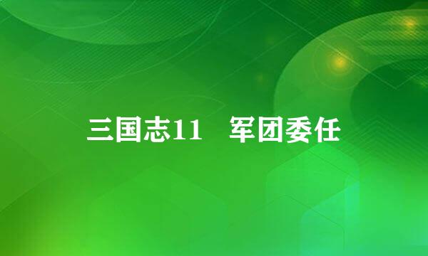 三国志11   军团委任