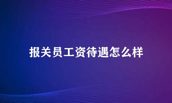 报关员工资待遇怎么样