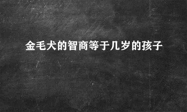 金毛犬的智商等于几岁的孩子