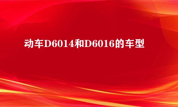 动车D6014和D6016的车型