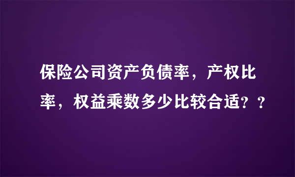 保险公司资产负债率，产权比率，权益乘数多少比较合适？？