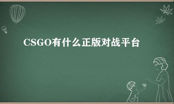 CSGO有什么正版对战平台