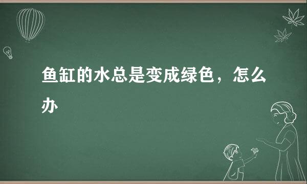 鱼缸的水总是变成绿色，怎么办