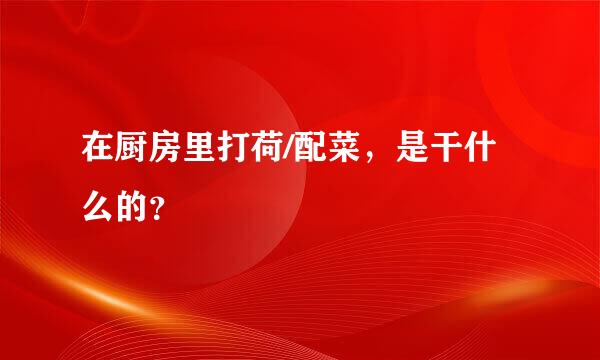 在厨房里打荷/配菜，是干什么的？