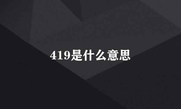 419是什么意思