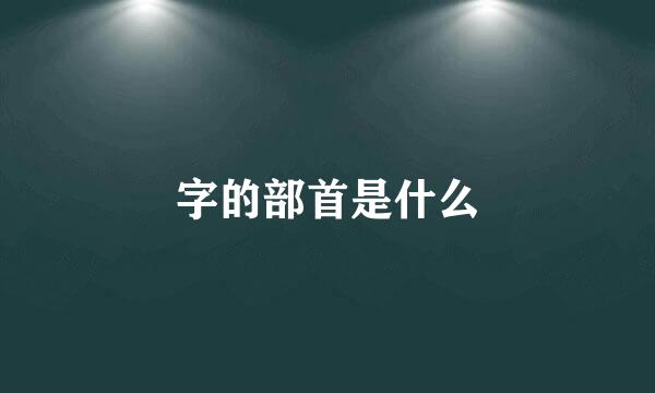 字的部首是什么