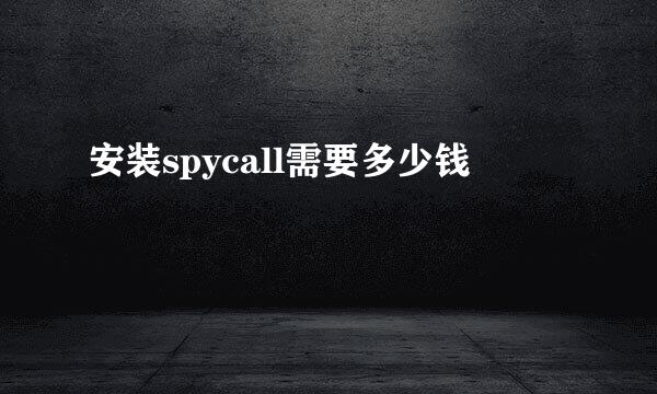 安装spycall需要多少钱