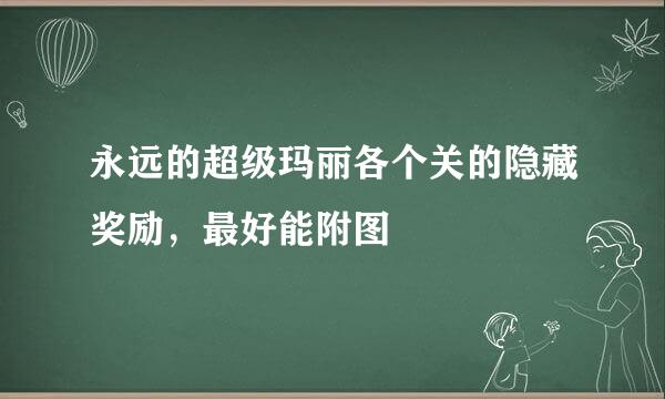 永远的超级玛丽各个关的隐藏奖励，最好能附图