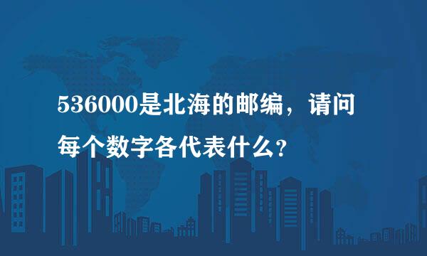 536000是北海的邮编，请问每个数字各代表什么？