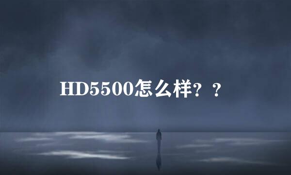 HD5500怎么样？？