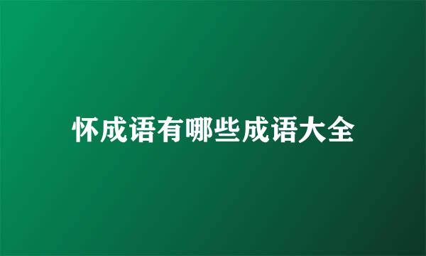 怀成语有哪些成语大全