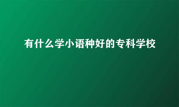 有什么学小语种好的专科学校