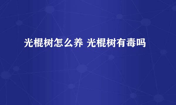 光棍树怎么养 光棍树有毒吗