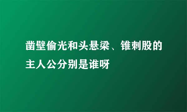 凿壁偷光和头悬梁、锥刺股的主人公分别是谁呀