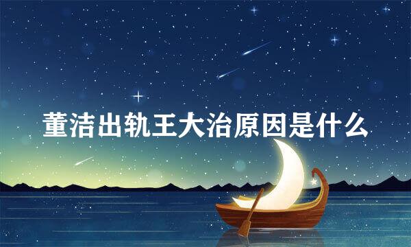 董洁出轨王大治原因是什么