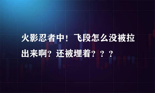 火影忍者中！飞段怎么没被拉出来啊？还被埋着？？？