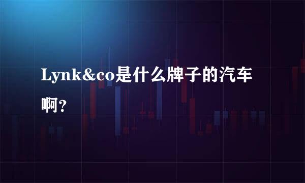 Lynk&co是什么牌子的汽车啊？