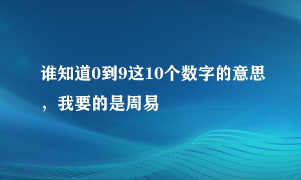 谁知道0到9这10个数字的意思，我要的是周易