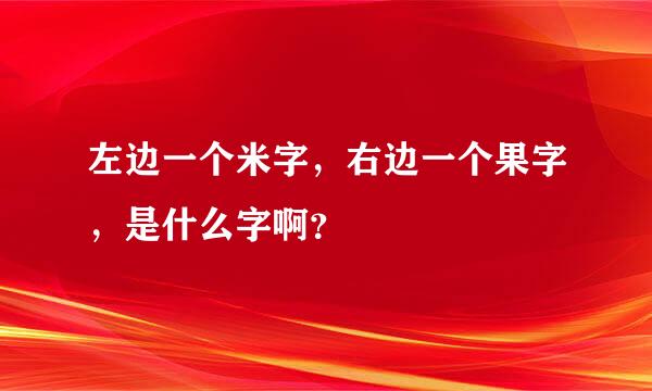 左边一个米字，右边一个果字，是什么字啊？