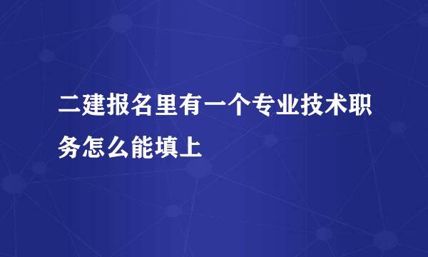 二建报名里有一个专业技术职务怎么能填上