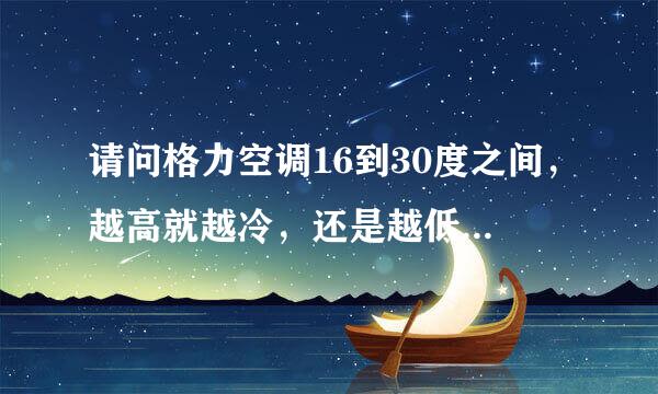 请问格力空调16到30度之间，越高就越冷，还是越低温度越冷呢？调高还是低呢？