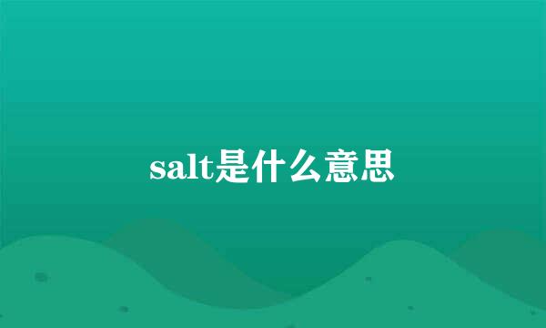 salt是什么意思