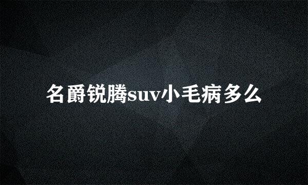 名爵锐腾suv小毛病多么