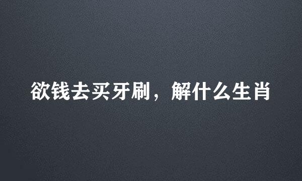 欲钱去买牙刷，解什么生肖