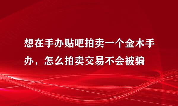 想在手办贴吧拍卖一个金木手办，怎么拍卖交易不会被骗