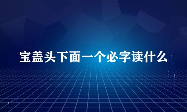 宝盖头下面一个必字读什么