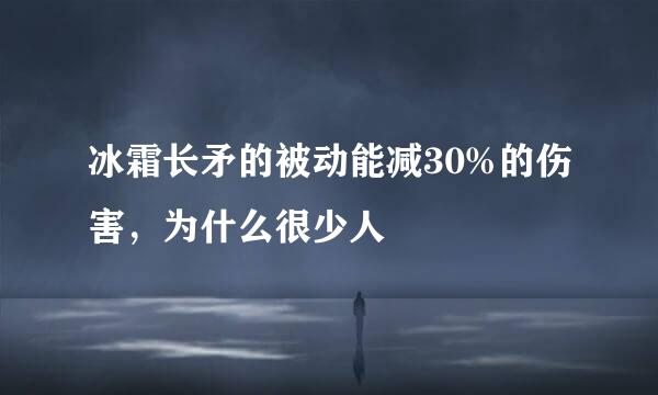 冰霜长矛的被动能减30%的伤害，为什么很少人