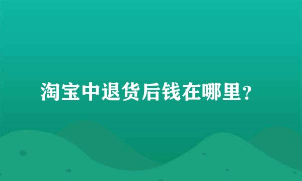 淘宝中退货后钱在哪里？