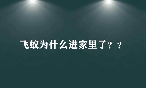 飞蚁为什么进家里了？？