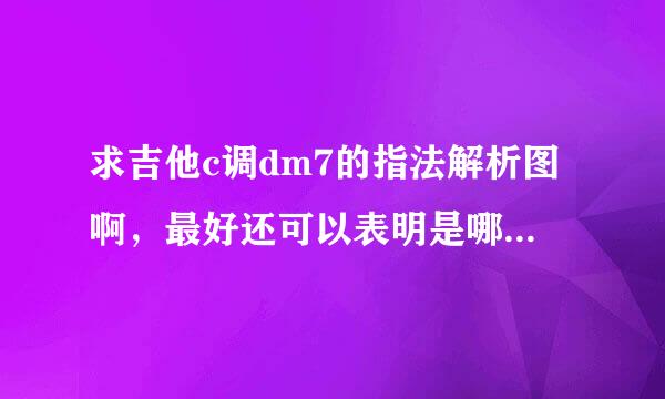 求吉他c调dm7的指法解析图啊，最好还可以表明是哪几个音。