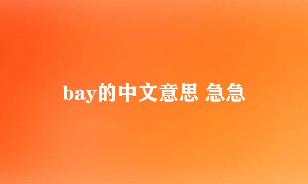 bay的中文意思 急急