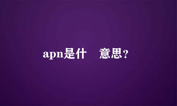 apn是什麼意思？