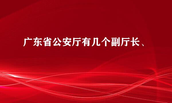 广东省公安厅有几个副厅长、