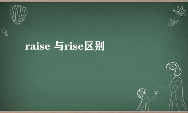 raise 与rise区别