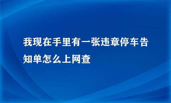 我现在手里有一张违章停车告知单怎么上网查