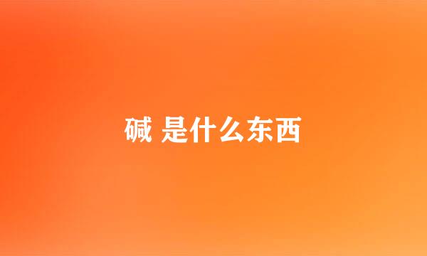 碱 是什么东西