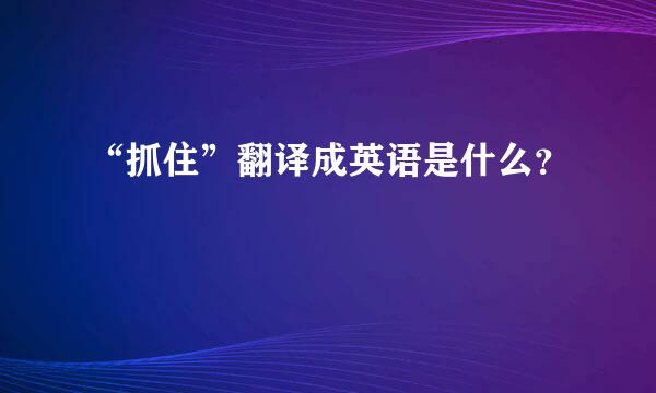 “抓住”翻译成英语是什么？