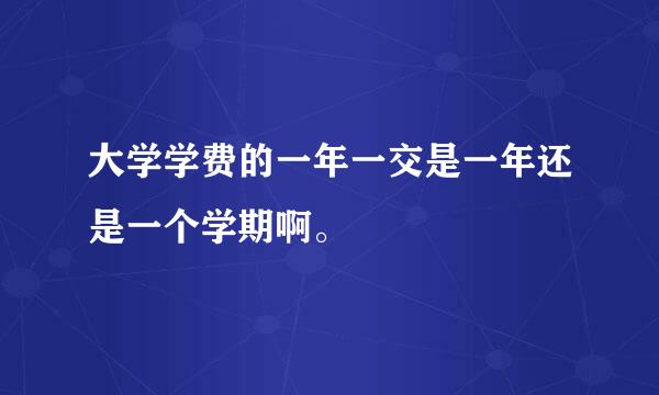 大学学费的一年一交是一年还是一个学期啊。