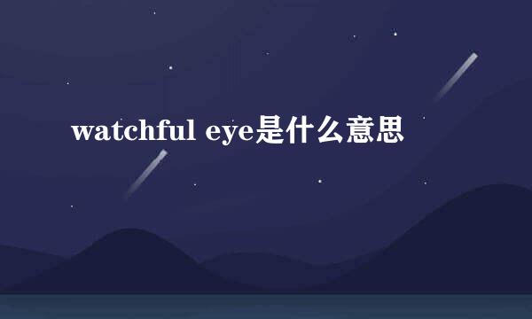 watchful eye是什么意思