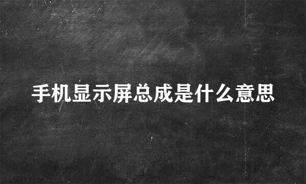 手机显示屏总成是什么意思