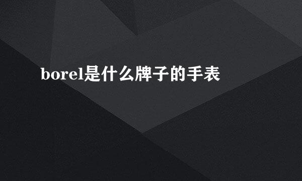 borel是什么牌子的手表