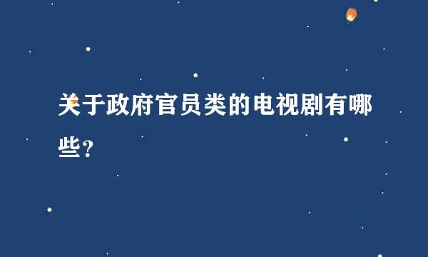 关于政府官员类的电视剧有哪些？