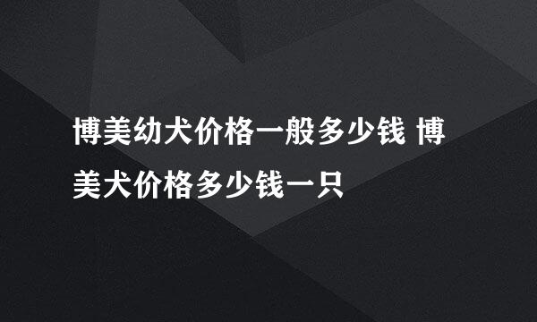 博美幼犬价格一般多少钱 博美犬价格多少钱一只