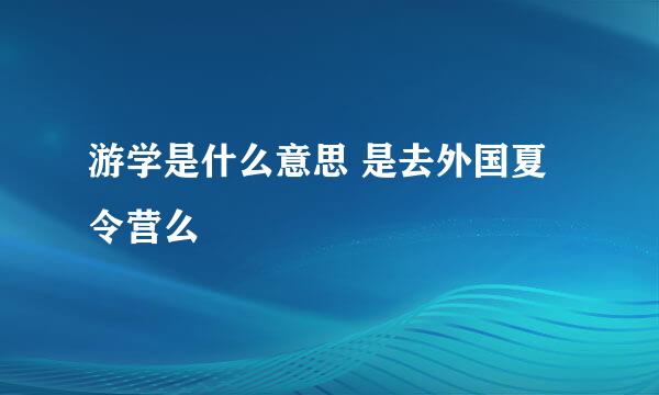 游学是什么意思 是去外国夏令营么