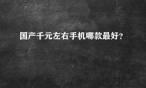 国产千元左右手机哪款最好？